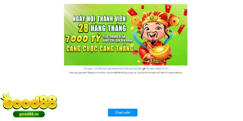 Cổng hỗ trợ Good88 qua live chat