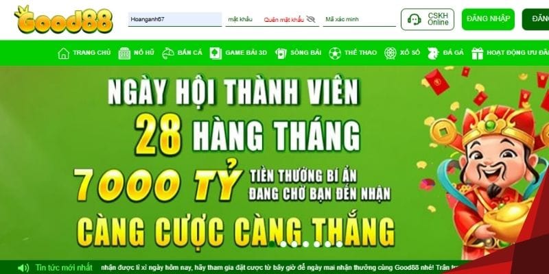 GOOD88 là nhà cái uy tín hiện nay