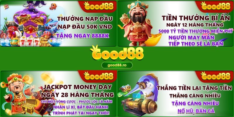 Một số khuyến mãi khi tải app Good88 thành công